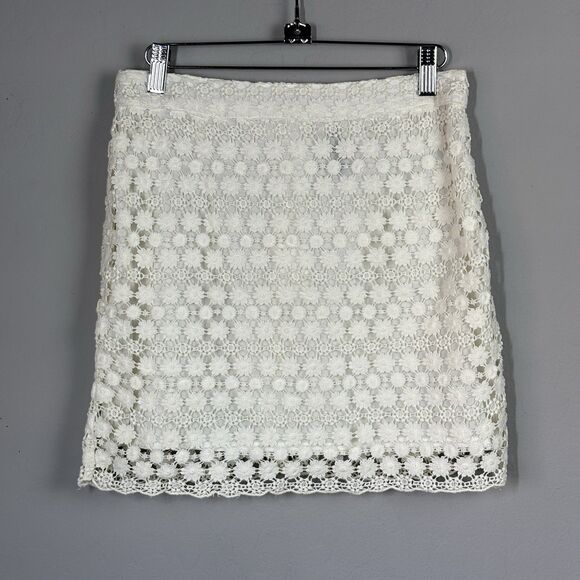H&M Dresses & Skirts - Divided by H&M Skirt Womens 6 Ivory Cotton Crochet Lace Coquette Angelcore Fairy